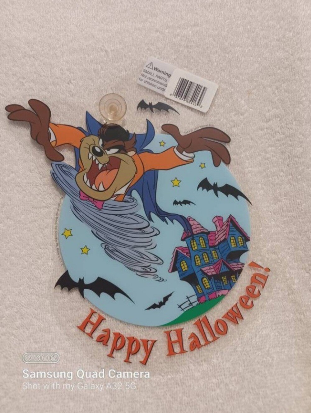 Vintage Looney tunes Happy Halloween Tasmanian Devil window decoration